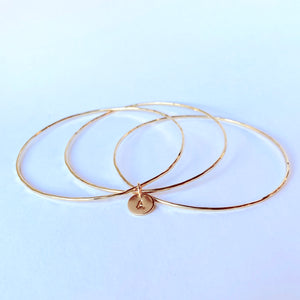 Initial Bangle Bracelet Set