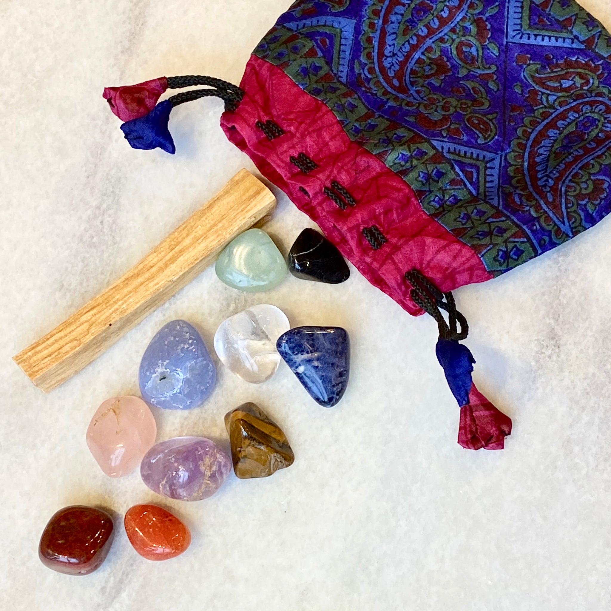 Crystal Healing Wrap Bracelet Set: Chakra Healing Gemstone