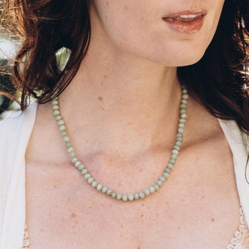 Knotted Amazonite Gemstone Necklace