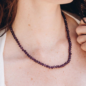 Knotted Amethyst Gemstone Necklace