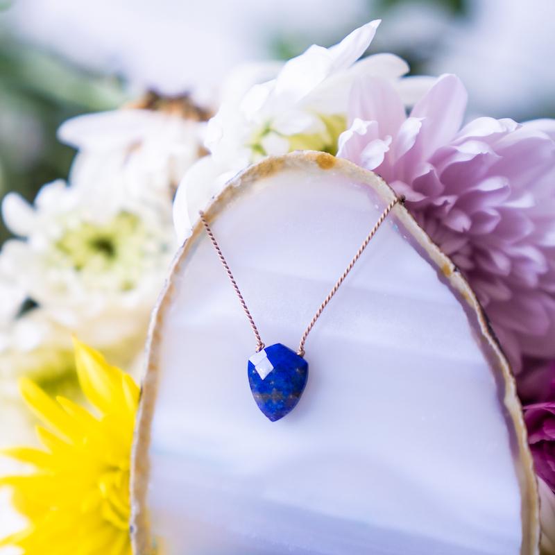 Lapis Lazuli Shield Gemstone NecklaceFor Friendship