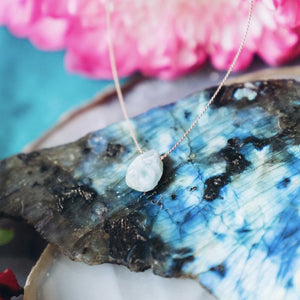 Larimar Briolette Gemstone Necklace For Growth