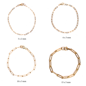 Gold Chain Link Bracelet 10x3mm - 7"