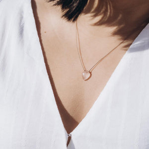 Rose quartz gold shield necklace discount