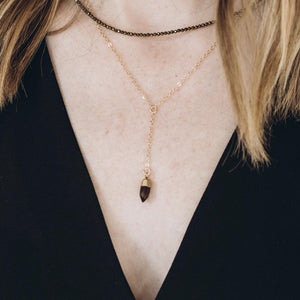 Smoky Quartz Y Necklace For Feminine Power