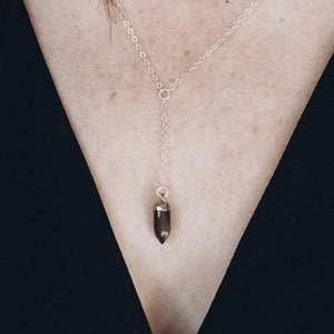 Smoky Quartz Y Necklace For Feminine Power