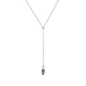 Tourmalated Quartz Y Gold-Filed Necklace