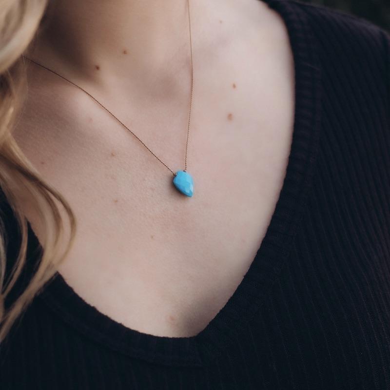 Turquoise Briolette Gemstone Necklace
